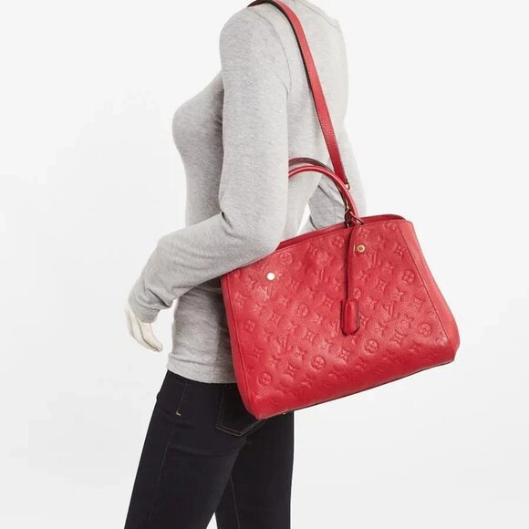 Louis Vuitton Cerise Monogram Empreinte Leather Montaigne MM Bag - Picture 9 of 12